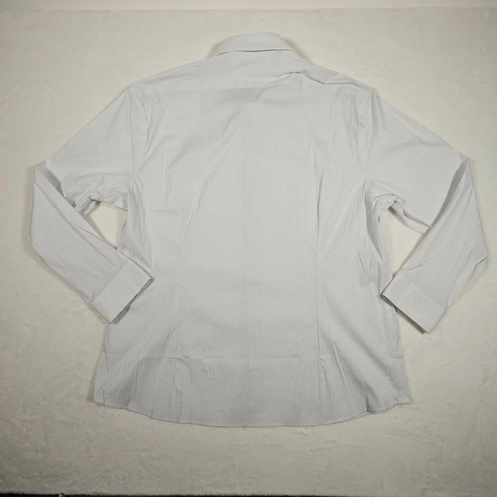 Calvin Klein Extra Slim Dress Shirt Grey‎ Multi Stretch 17-17.5 XL 32-33